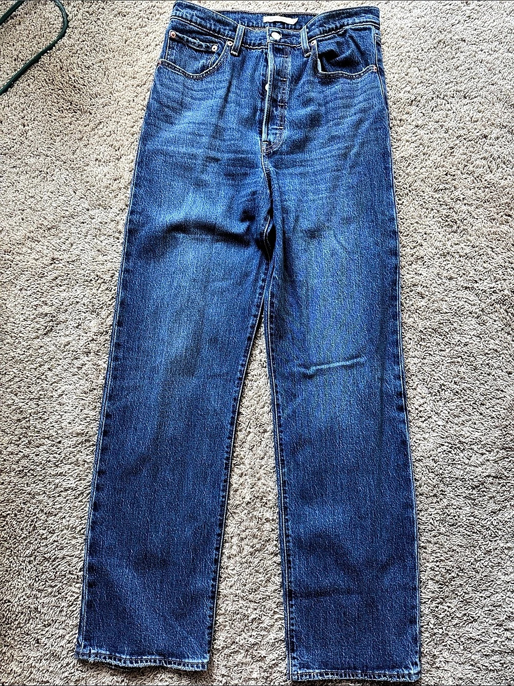 Levi's Ribcage Straight Jeans Blue Waist 30